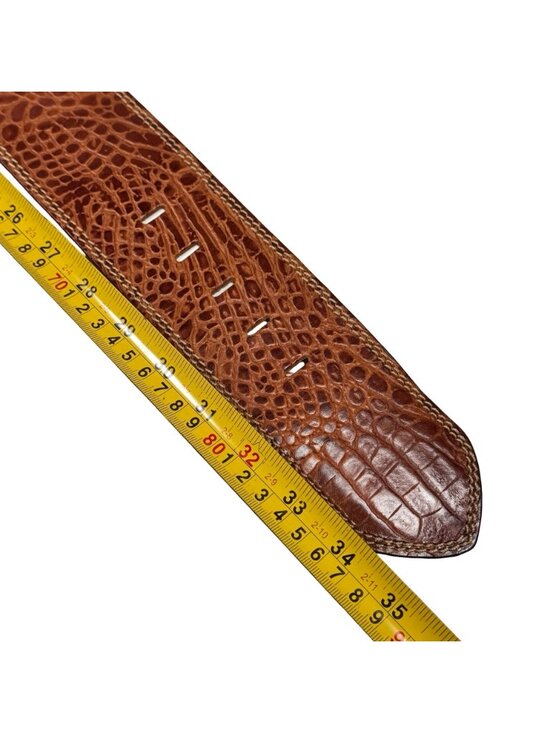 Vintage 80s Tuareg for Benetton Croc Brown Leather Belt Sz M Old Money Italian main image 10